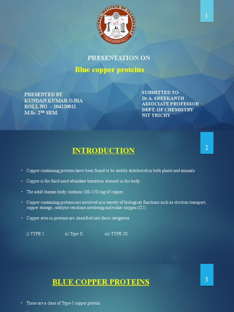 Overview of Blue Copper Proteins | PDF | Copper | Chemistry