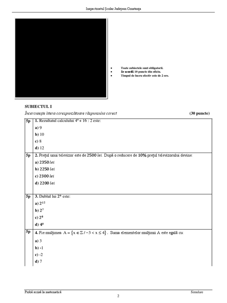 TEST 2 Tema | PDF