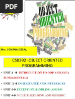 CS8392 OBJECT ORIENTED PROGRAMMING  unit1