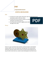 Dynamics Lab Report: Geneva Mechanism