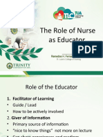 The Role of Nurse As Educator: - Remedios H. Fernando, RN MAN