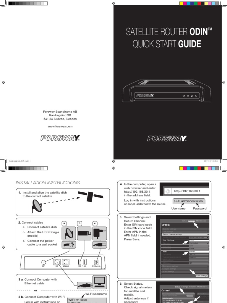 Satellite Router Quick Start: Odin Guide | PDF | Wi Fi | Usb