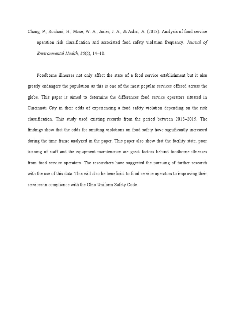 Food Safety Violation Analysis in Restaurants | PDF | Food Safety | Foods
