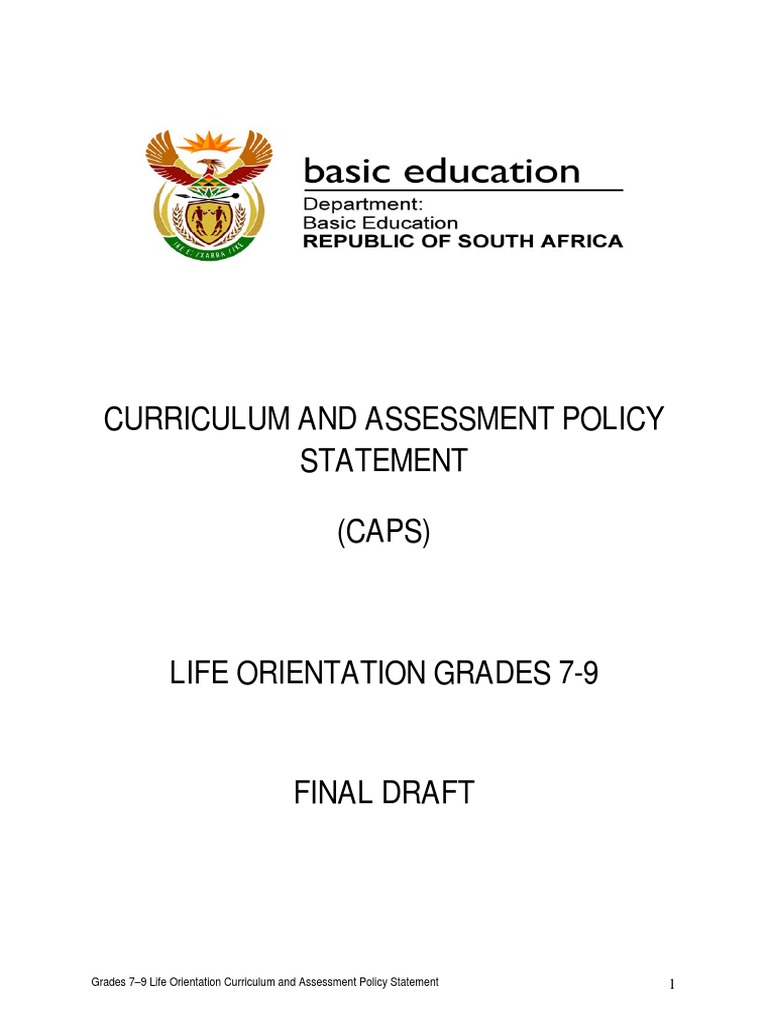 Grades 7 9 life orientation caps pdf curriculum physical education