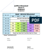 Jadwal Pelajaran Kelas 1B