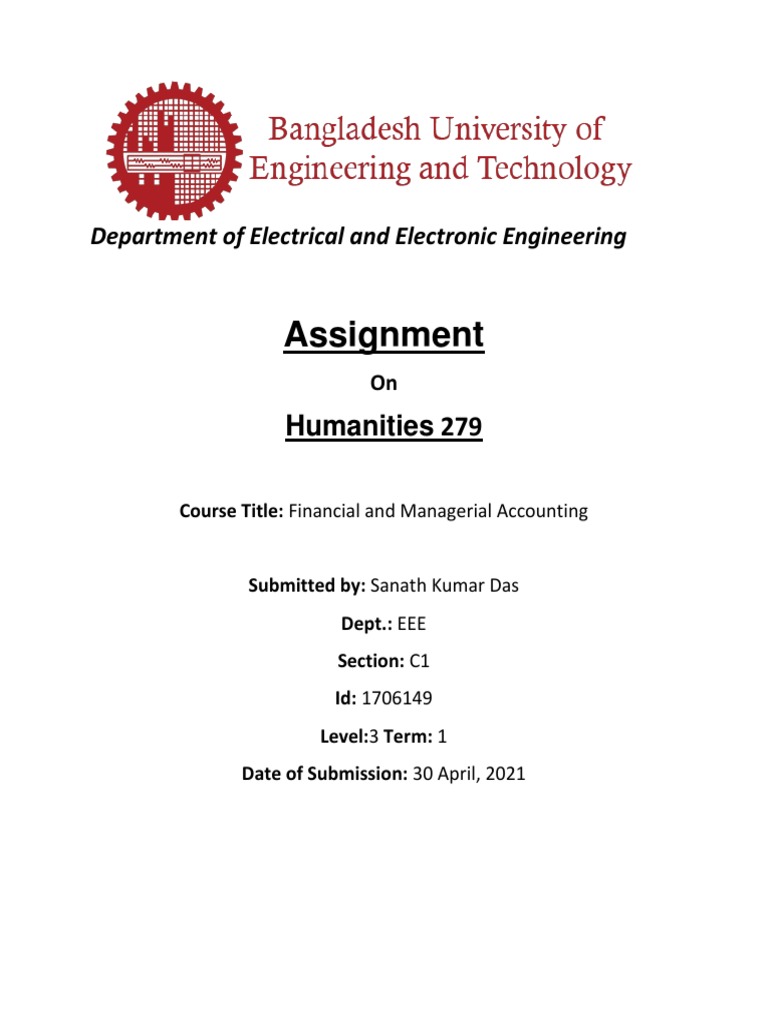 Assignment: Department of Electrical and Electronic Engineering | PDF