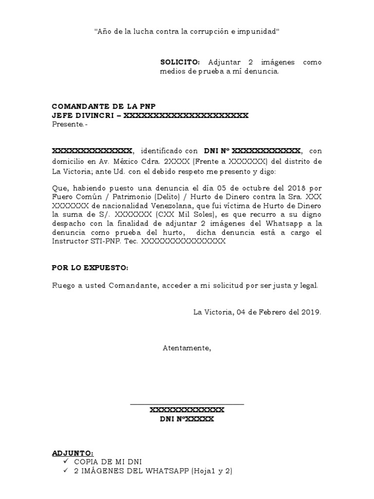 Solicito de Wilfredo Denuncia | PDF