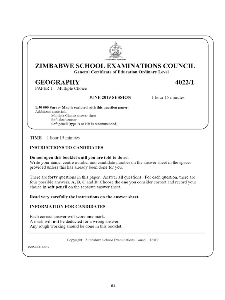 Zimsec O Level Geography June 2019 Past Exam Paper 1 .PDF eLIBRARY PDF