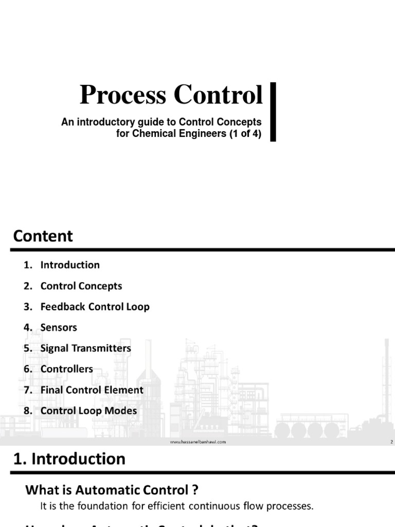 Process Control: An Introductory Guide To Control Concepts For Chemical ...