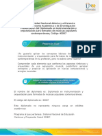 Presentación Del Diplomado en Instrumentación y Orquestación para Formatos de Músicas Populares Contemporáneas