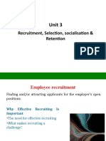 Unit 3: Recruitment, Selection, Socialisation & Retention