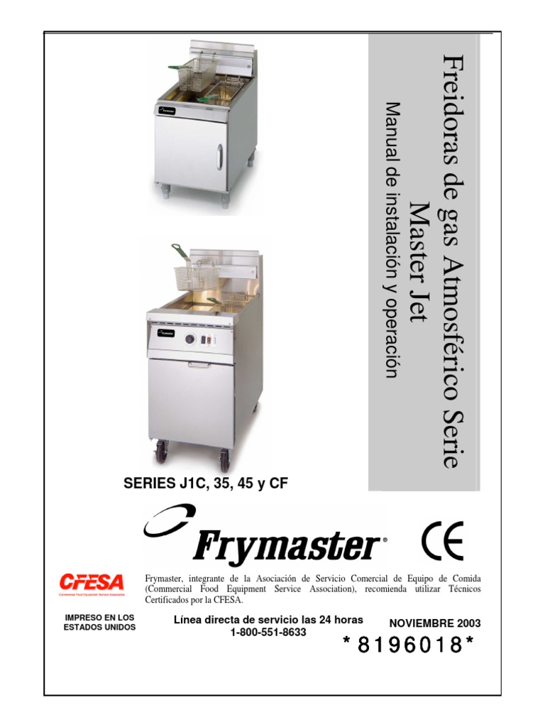 Manual de Freidora Frymaster FPPH255 | PDF | Enchufes y tomas de ...