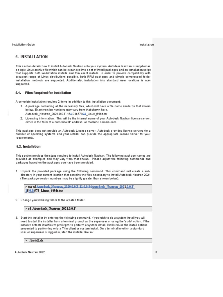 Autodesk Nastran Installation Guide | PDF | Installation (Computer ...