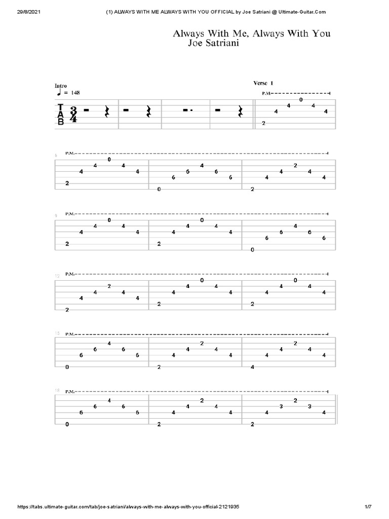 Always With Me, Always With You sheet music for guitar (tablature