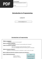 Introduction To Programming: Sheikh Qaisar Ayub, Sulma Rashid