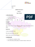 Teacher: VTL PSE Branch: Le Quang Dinh Date: May 7 Level: Everybody Up 3 Lesson Plan Unit 6 Lesson 1 Topic: Chores 1. Class Description