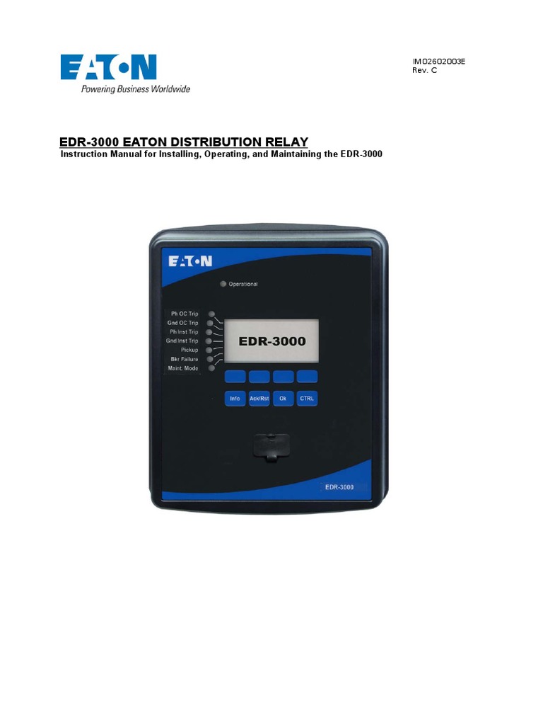 EDR-3000 Eaton Distribution Relay User Manual | PDF | Electrostatic ...