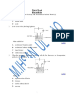 Work Sheet Electrolysis: A B C D