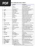 Unix Commands Cheat Sheet Command Example Description