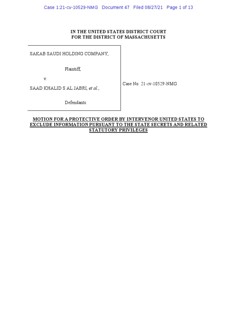 Motion For Protective Order ODNIHainesSakabJabri PDF Deposition