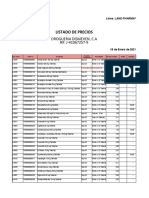 Lista de Precios 18 Enero 2021