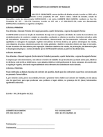 TERMO ADITIVO AO CONTRATO DE TRABALHO MUDANÇA DE FUNÇÃO