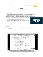 Modelos Matemáticos en Economía 1 Notas