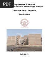 Department of Physics Indian Institute of Technology Jodhpur Two-Year M.Sc. Program Curriculum