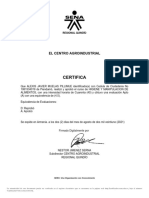 Certifica: El Centro Agroindustrial