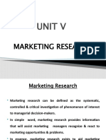 Unit V: Marketing Research