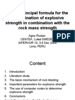 A New Principal Formula For The Determination of Explosive Strength in Combination With The Rock Mass Strength