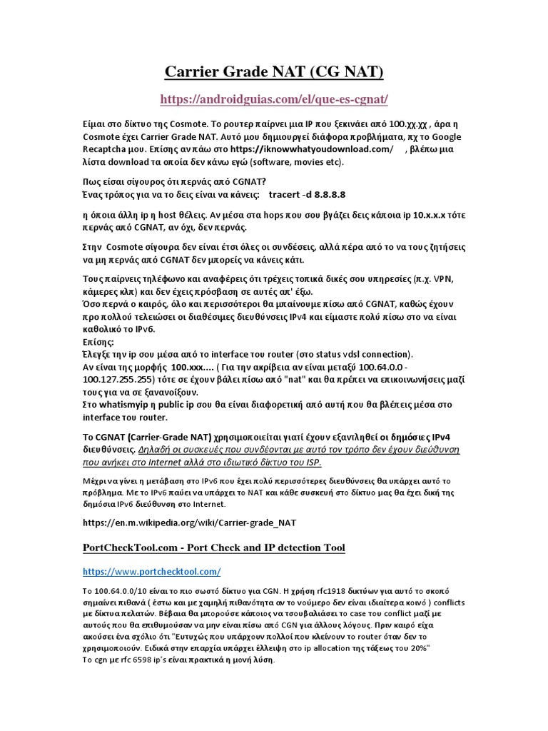Carrier Grade NAT | PDF