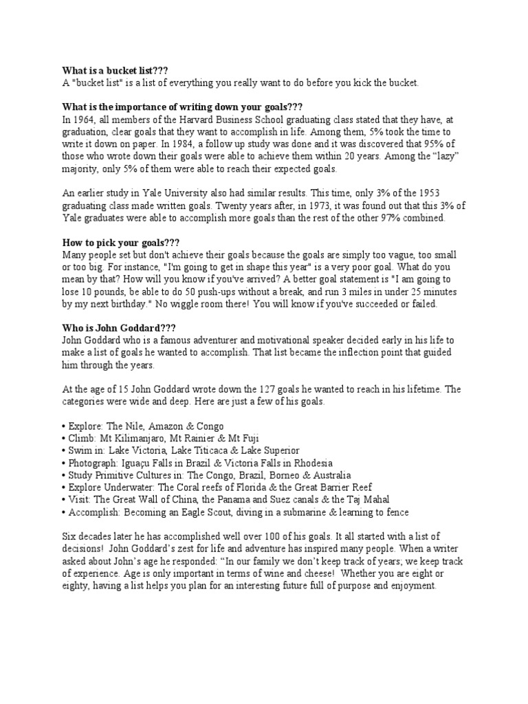 Eight Lessons You Can Learn From John Goddard About Achieving Your