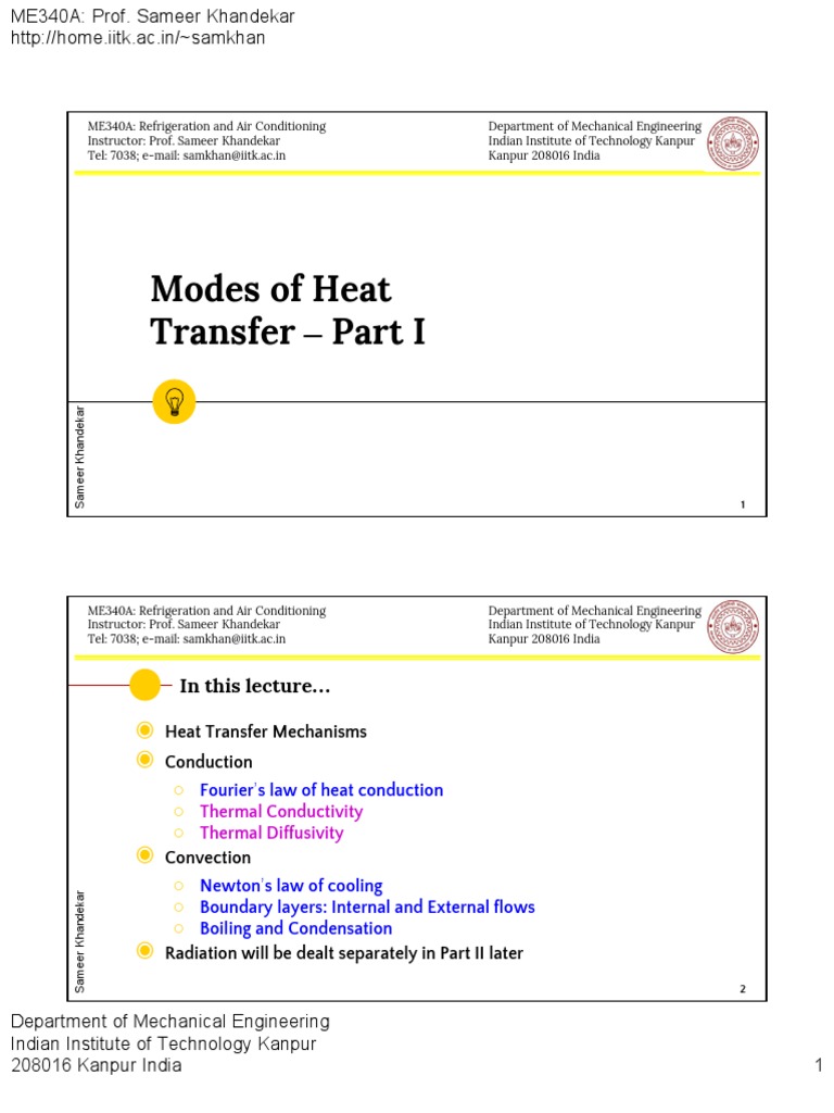 Lecture 5 Modes of Heat Transfer Part 1 OK | PDF | Boundary Layer ...