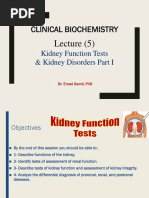 Lecture (5) Kidney Function Tests Part I