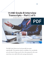 75 RBI Grade B Interview Transcripts - Part 1 of 5 - Supriyo Panda