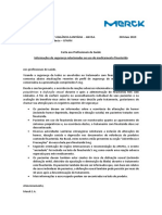 Finasterida - Informações de Segurança Relacionadas Ao Uso Do Medicamento. Merck S.A, 10 de Maio de 2019