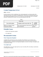 Coolant Temperature Is Low: Troubleshooting