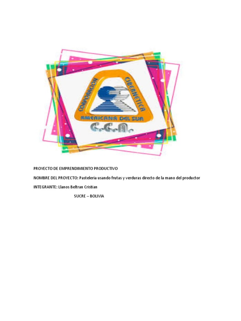 Proyecto de Emprendimiento Productivo # 1 | Descargar gratis PDF ...