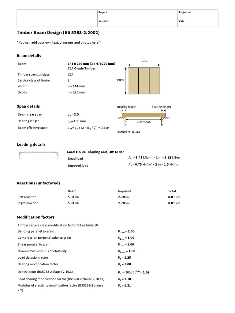 Timber Ridge Beam Calculation Report 2 | PDF | Bending | Beam (Structure)