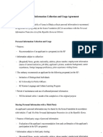 Personal Information Colllection and Usage Agreement 1