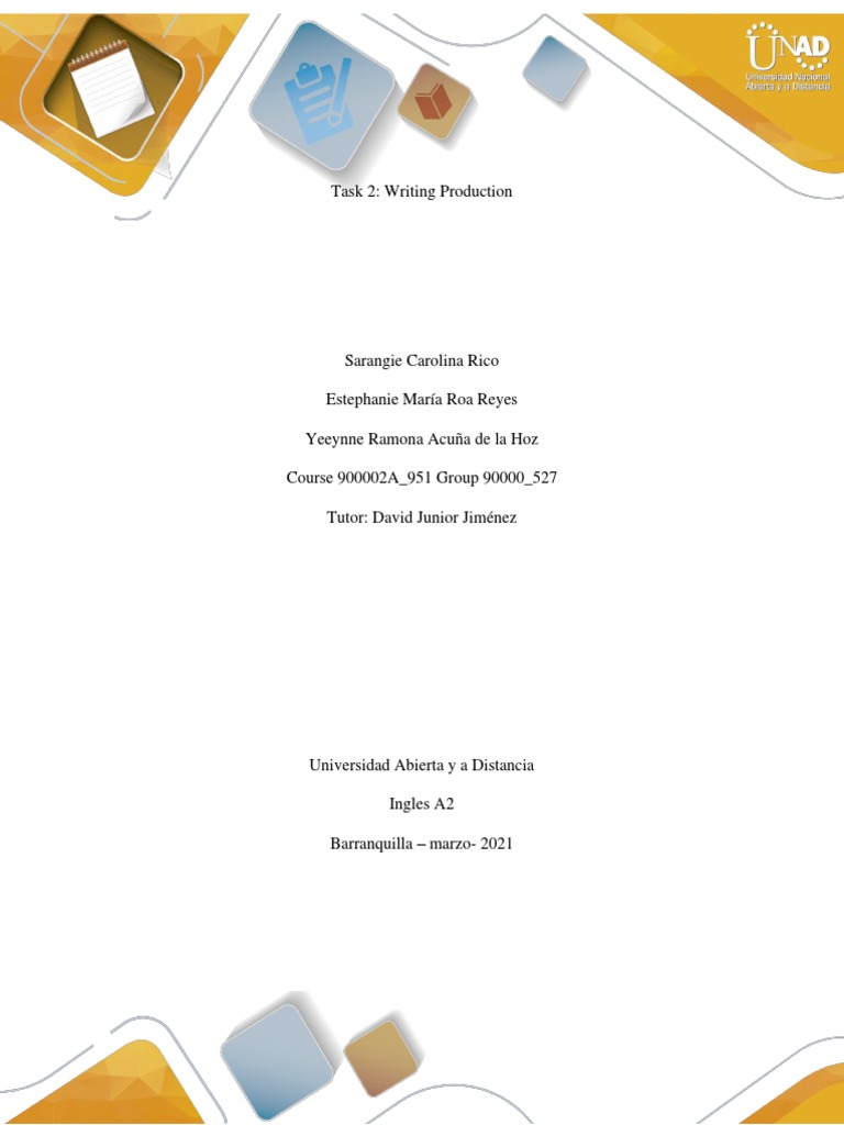 Task 2 Writing Production | PDF