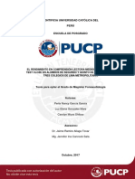 Garcia Gonzales Miura Rendimiento en Comprension Lectora Medido A Traves Del Test Cloze en Alumnos de Segundo y Quinto de Secundaria