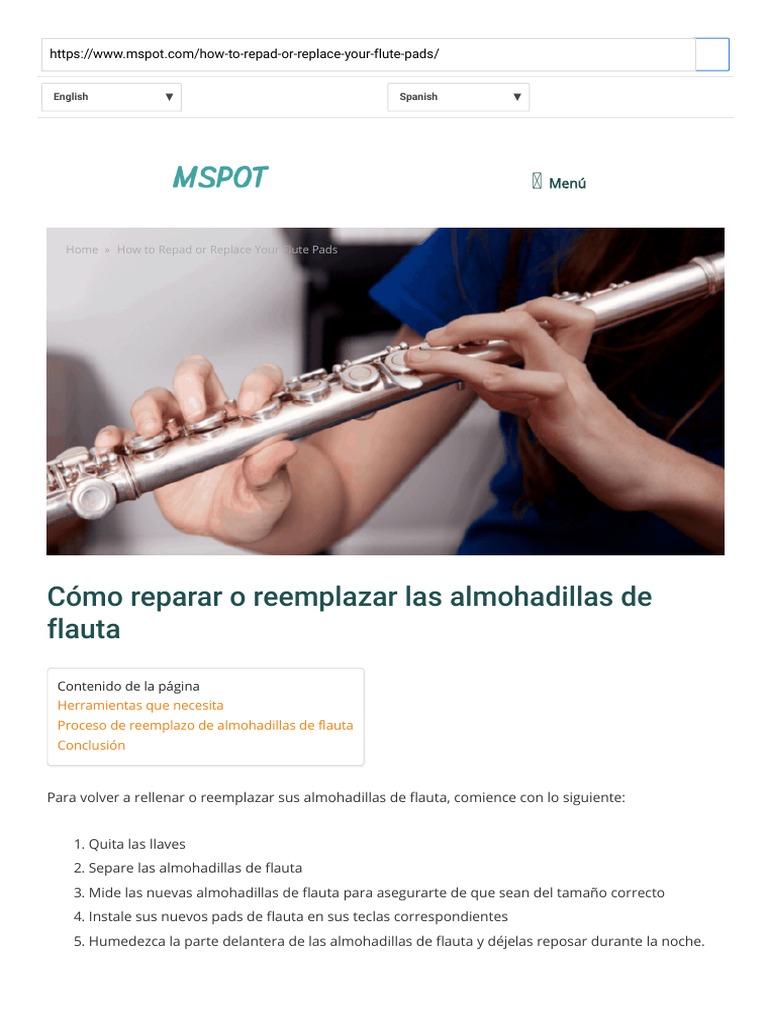 How To Repad or Replace Your Flute Pads PDF