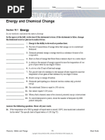 Study Guide Energy and Chemical Change Student Editable