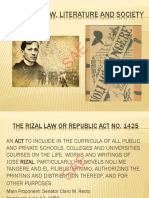 The Rizal Law, Literature and Society
