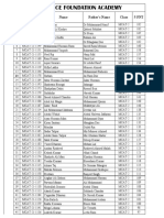 MCAT-2 Class Student Roll List