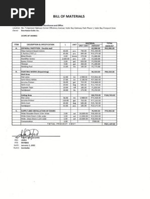 Bill of Materials
