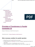 Principles of Transformers in Parallel Connection (2) - EEP