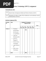 Mobile and Wireless Technology (MWT) Assignment: Test Specification Table